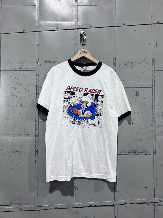 Size Large Y2K 2002 speed racer graphic ringer t s