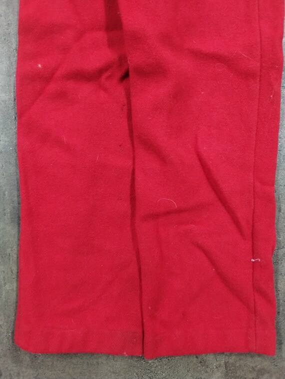 28x28 60s Vintage Hunting Pants Red Wool Pants Bu… - image 7