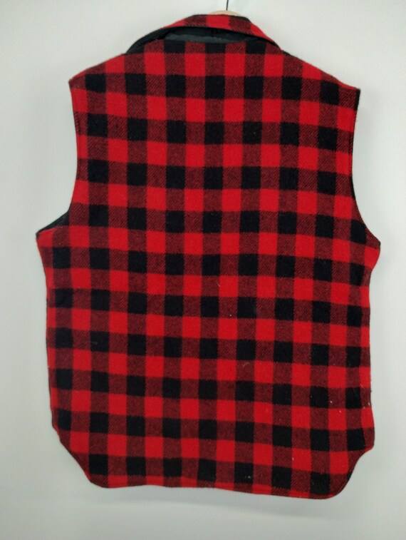 XL 80s Woolrich Reversible Plaid Vest Shacket Out… - image 4