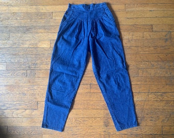 80s Levi’s Striped Dark Wash Juniors Side-Button Jeans