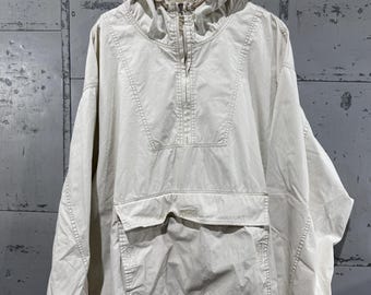 ジャケット・アウター 90s OLD GAP ANORAK WHITE STITCH COTTON Vintage 90's GAP Anorak Striped Windbreaker Jacket