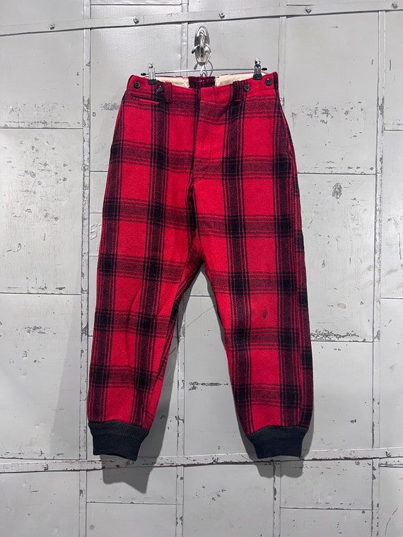 30x28 60s Woolrich not tag Hunting Pants Red Wool 