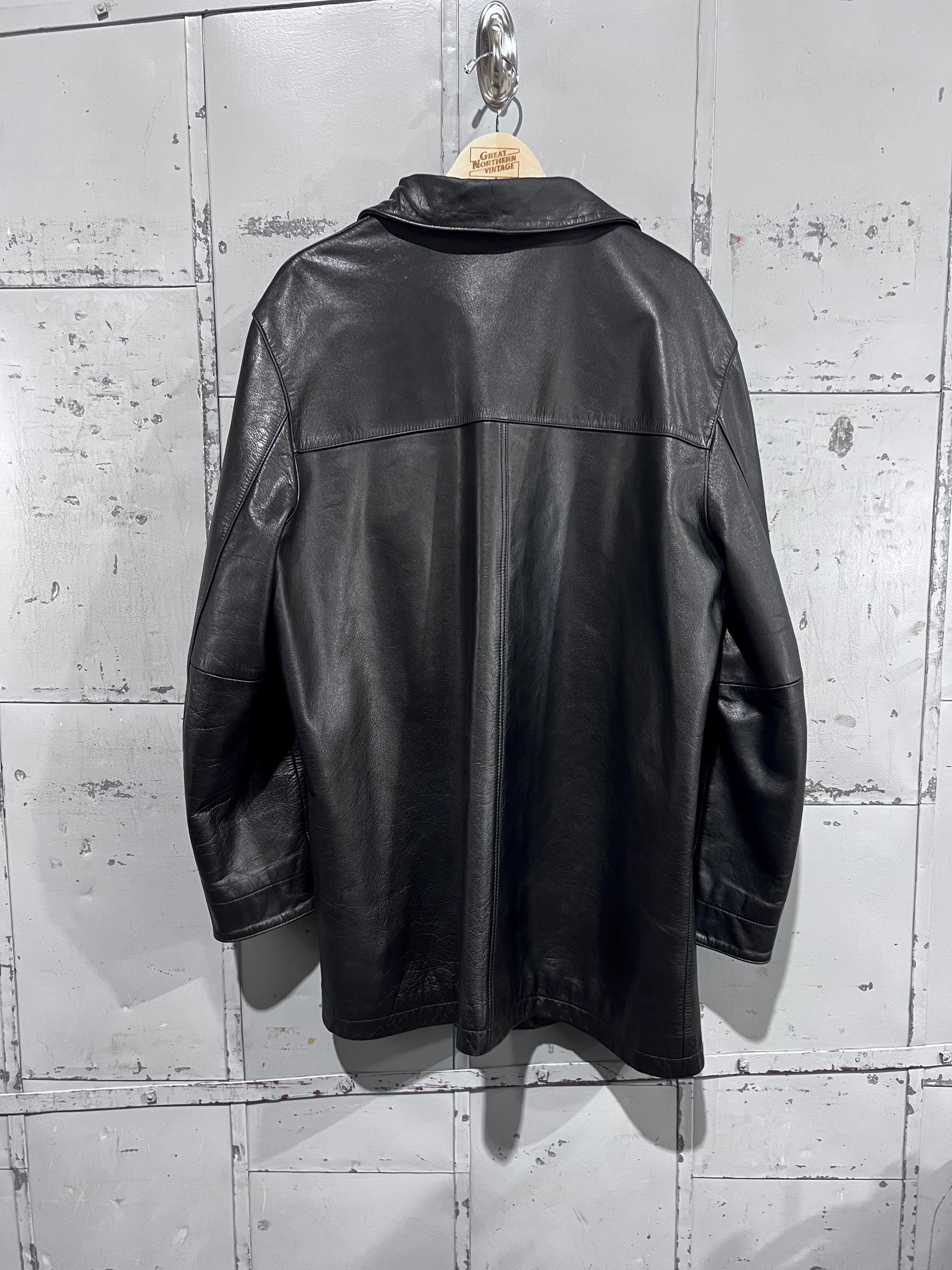 Large Vintage 90s Banana Republic Mid Length Leather Trench Large Vintage 90s Banana Republic Mid Length Leather Trench