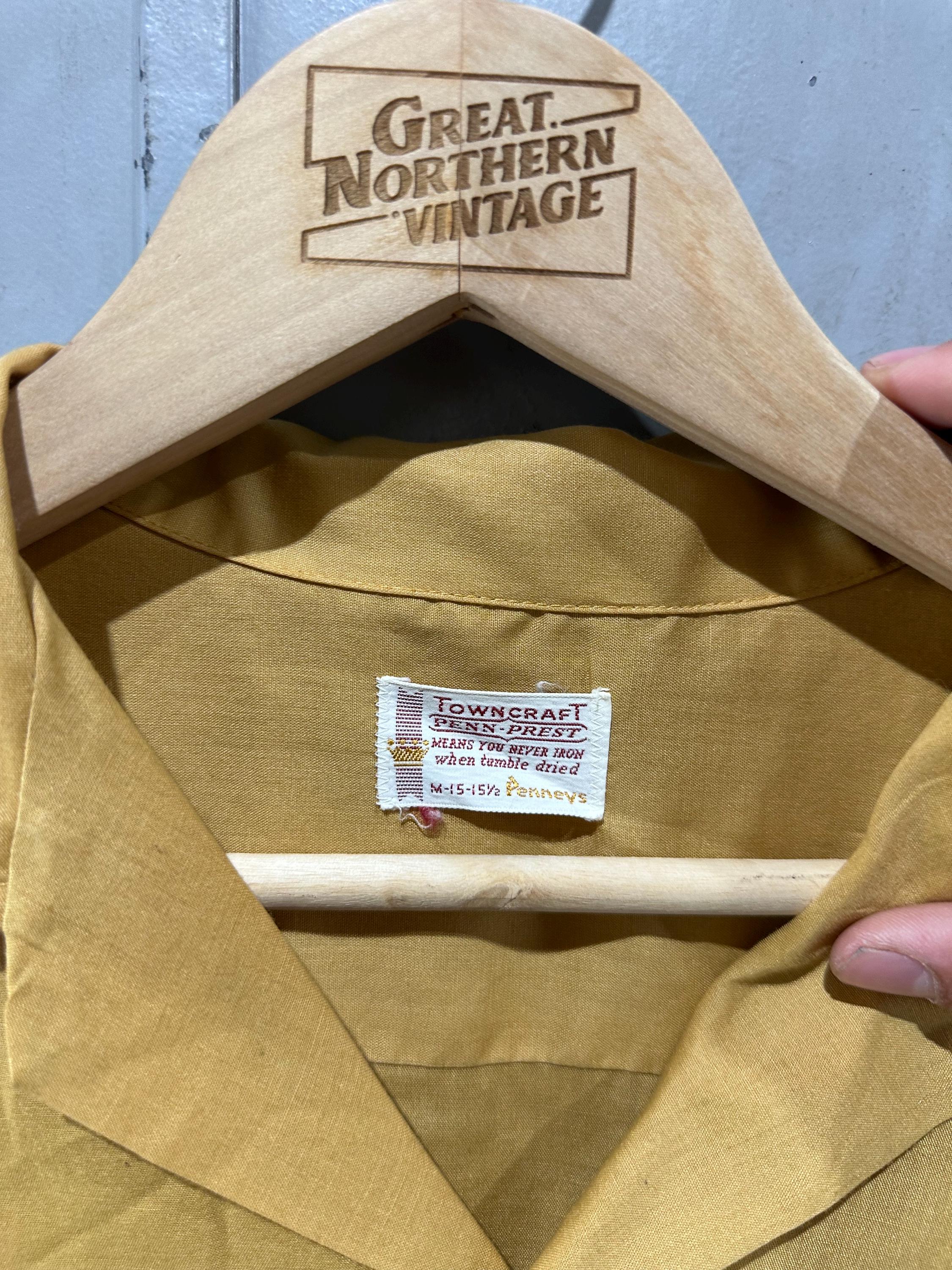 Vintage 70's Towncraft Mustard Yellow Loop Collar Two Pocket