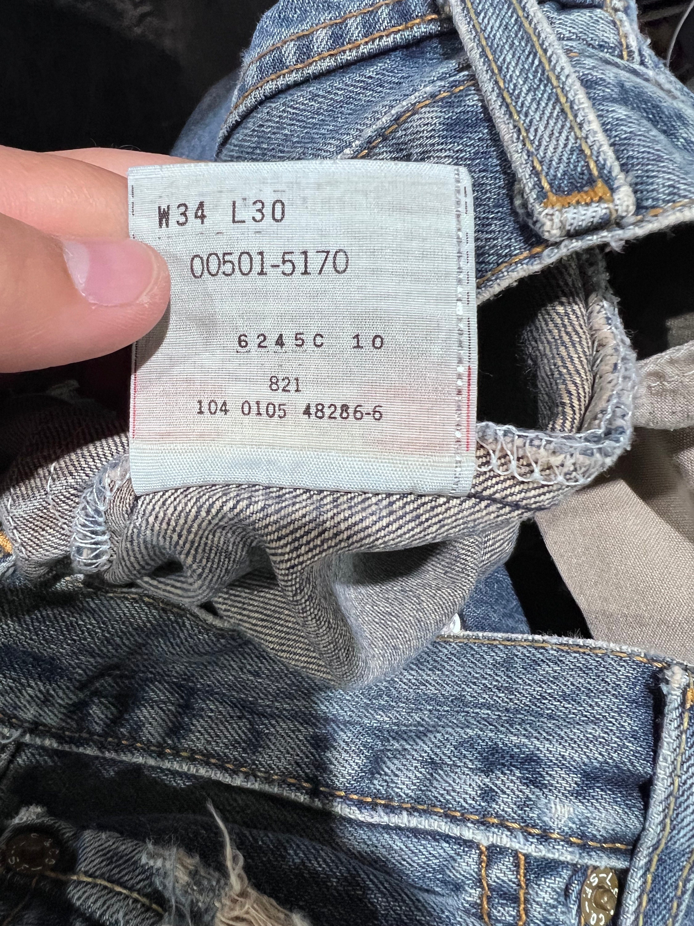 Size 34 X 30 1990s Levi's 501 Denim Jeans - Etsy