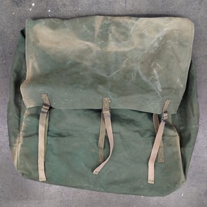 WW2 US Army Military Leather Accent Big Backpack Bag WWII 30s 40s