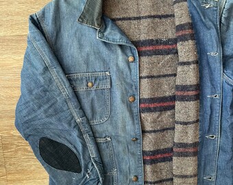 60's Union Made Power House Blanket Lined Denim Chore Jacket 60's Union Made Power House Blanket Lined Denim Chore Jacket
