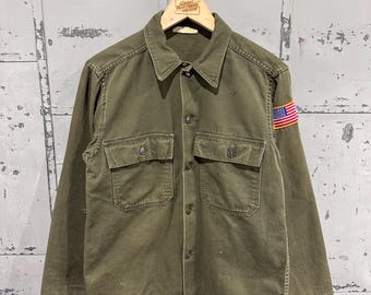 Vintage WWII Ike Jacket US Army Size 40 Long Green Wool With