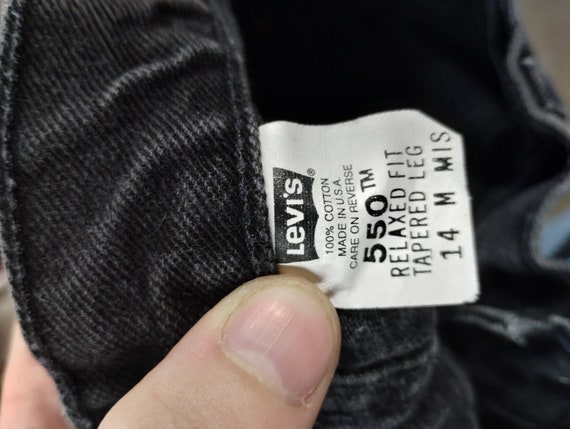 31x29 90s Levi's Black 550 Jeans Tapered Pants 19… - image 3