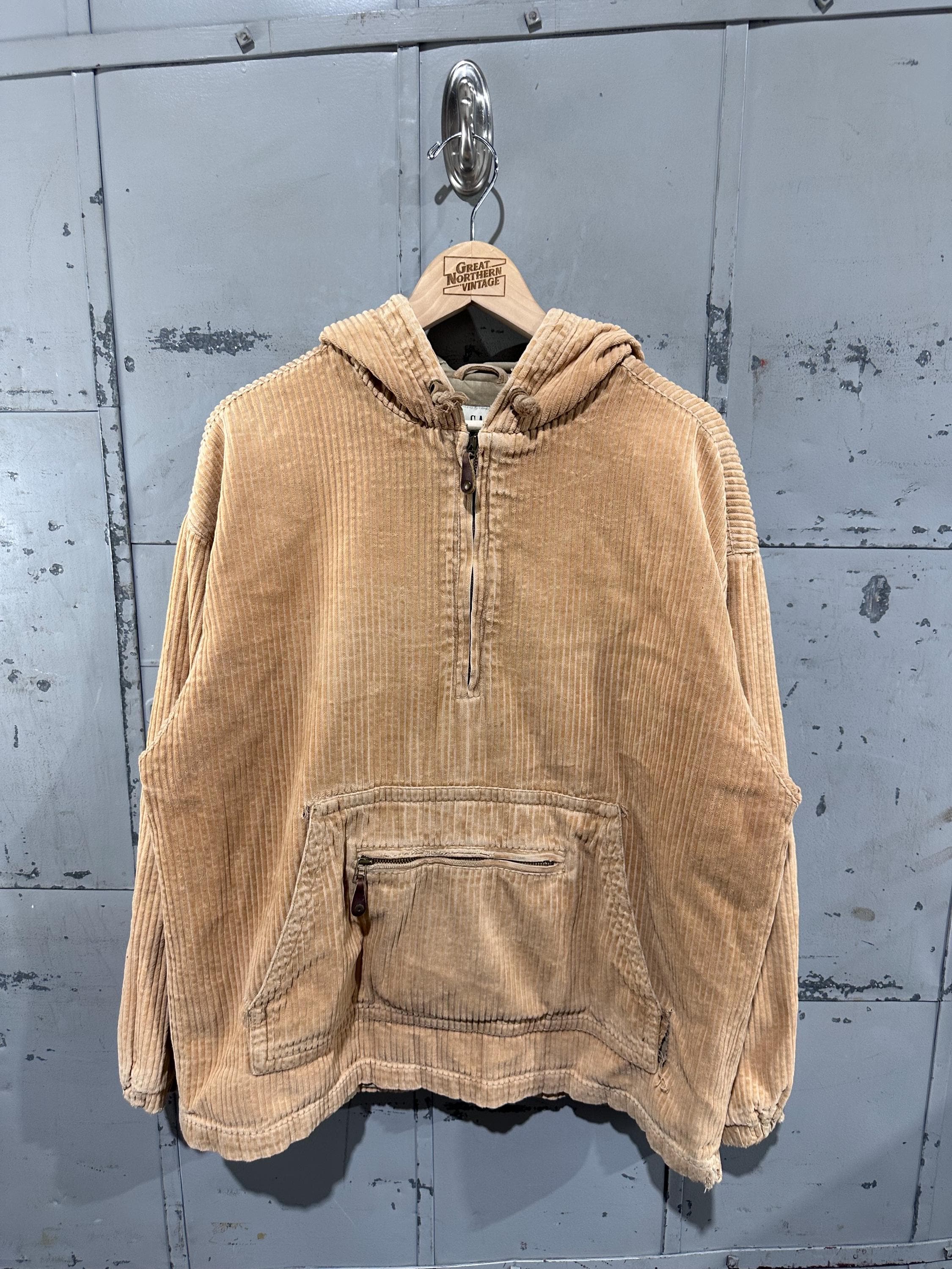 Vintage 90s Gap Utility Jumbo Corduroy Anorak Pullover Outerwear 