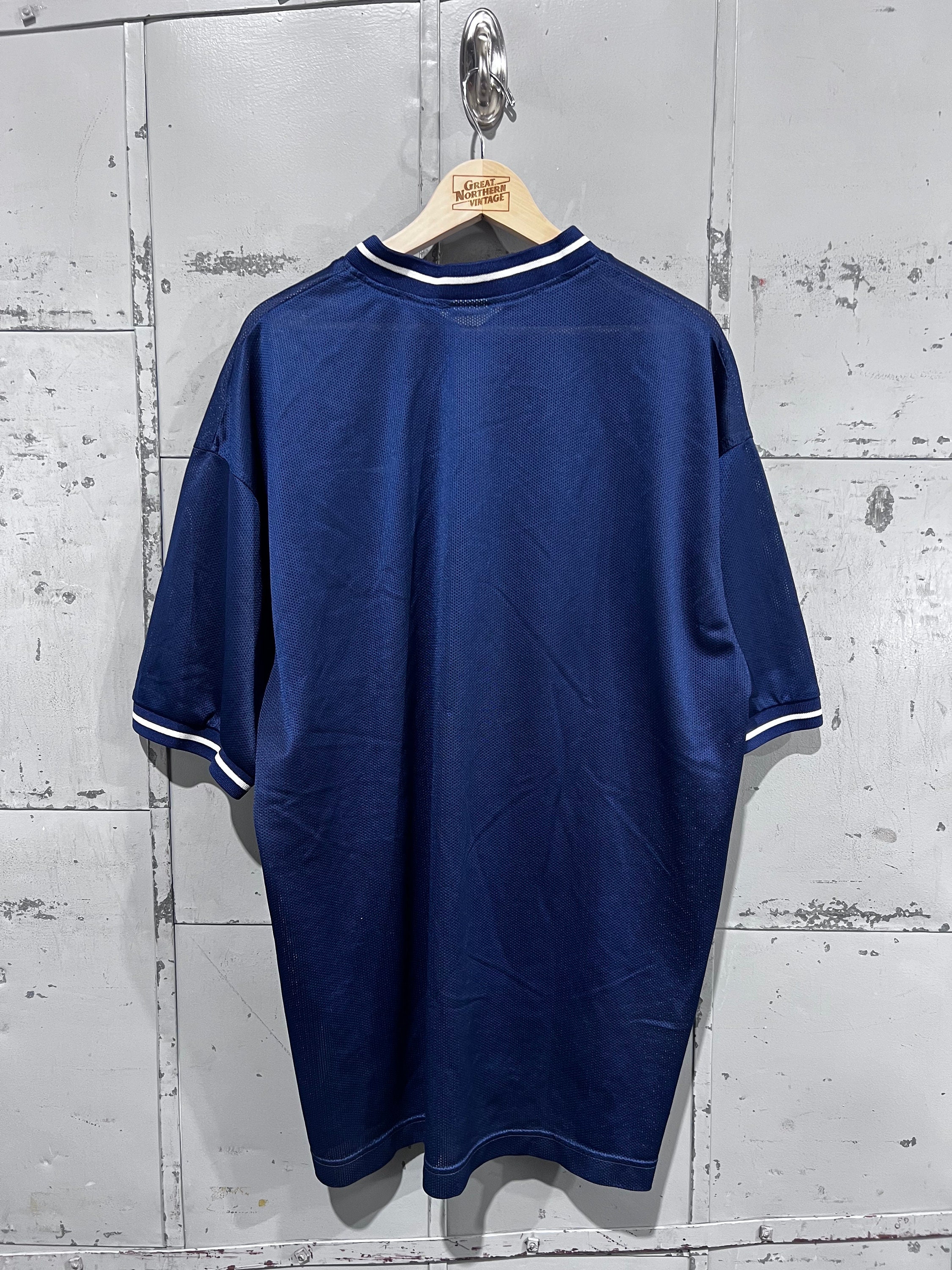90s XL Nike Tshirt Mesh Soccer Jersey Top Short Sleeve Navy