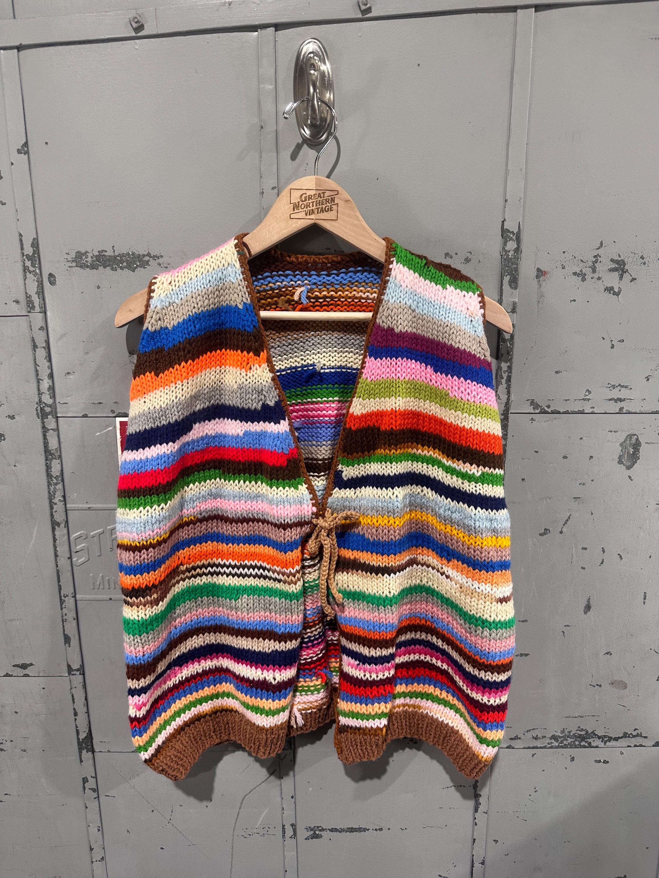 90s Rainbow Cardigan - Etsy