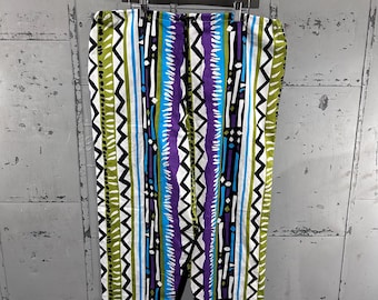 Vintage 90s Skidz NWT Vibrant Geometric Aztec Baggy Cotton Surf