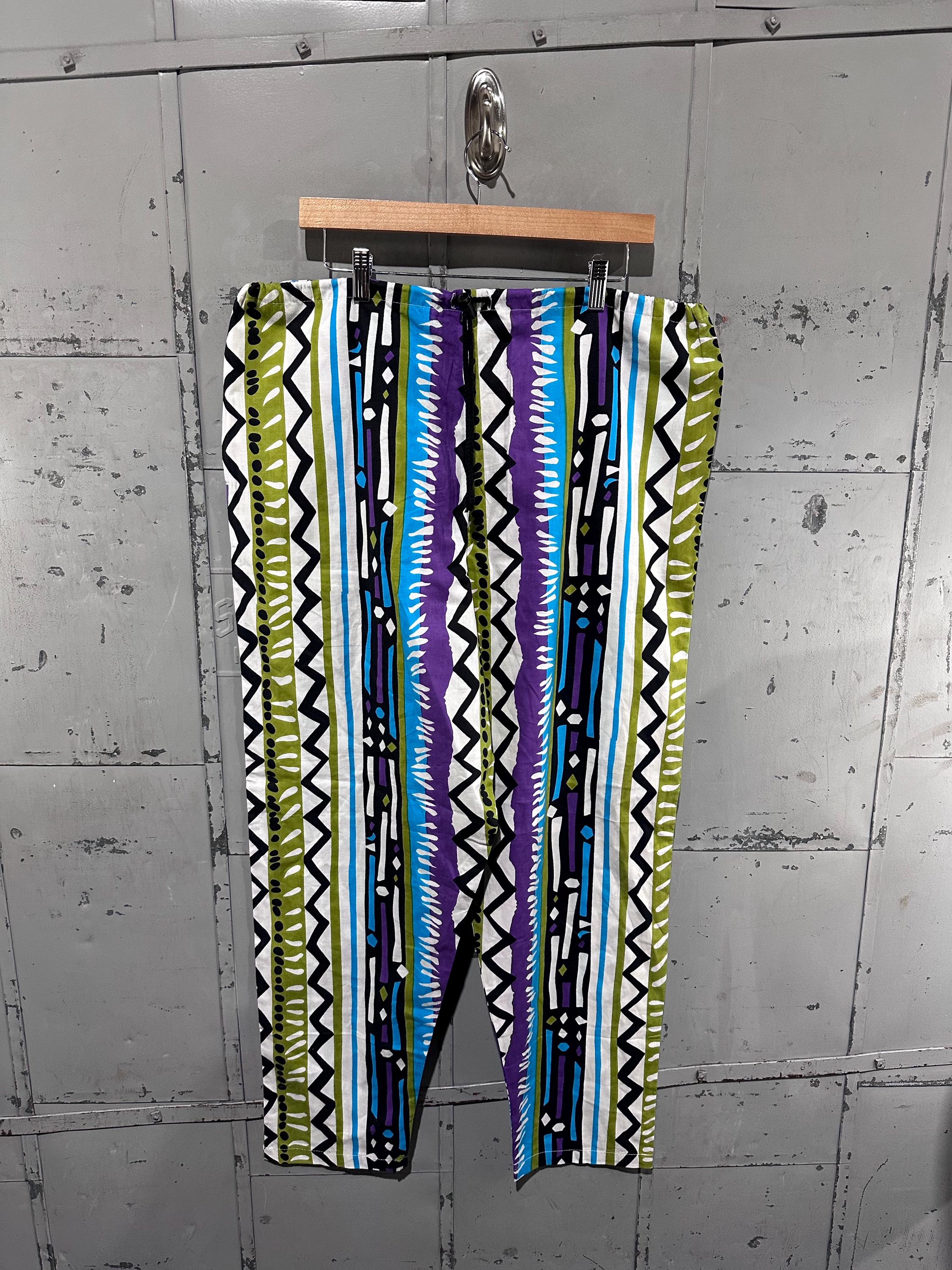 Vintage 90s Skidz NWT Vibrant Geometric Aztec Baggy Cotton Surf