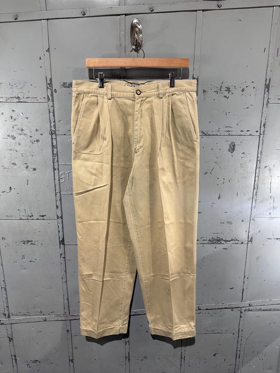 Vintage 90s Structure Brand Urban Utility Beige Pleated Cuffed