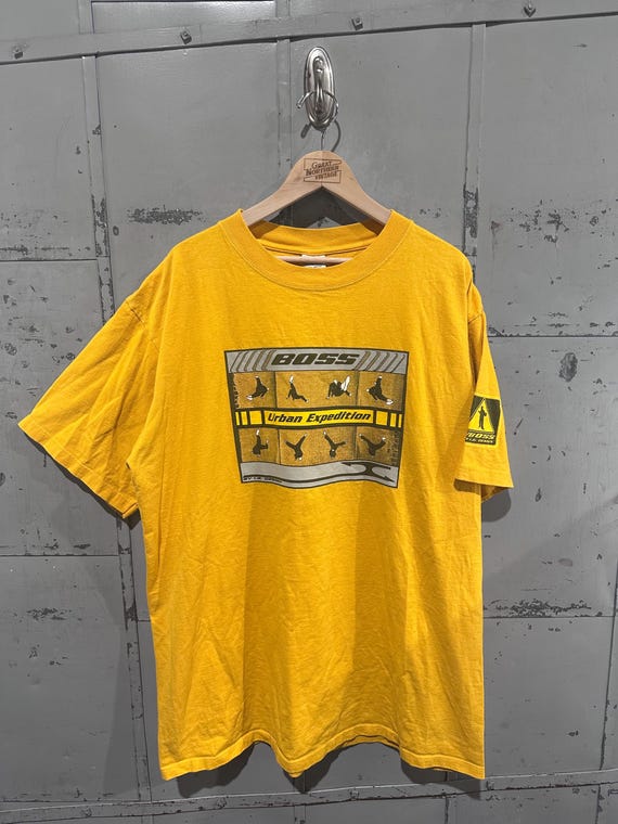 Vintage 90s Yellow Boss Jeans Hip Hop Urban Breakdancing Ultra