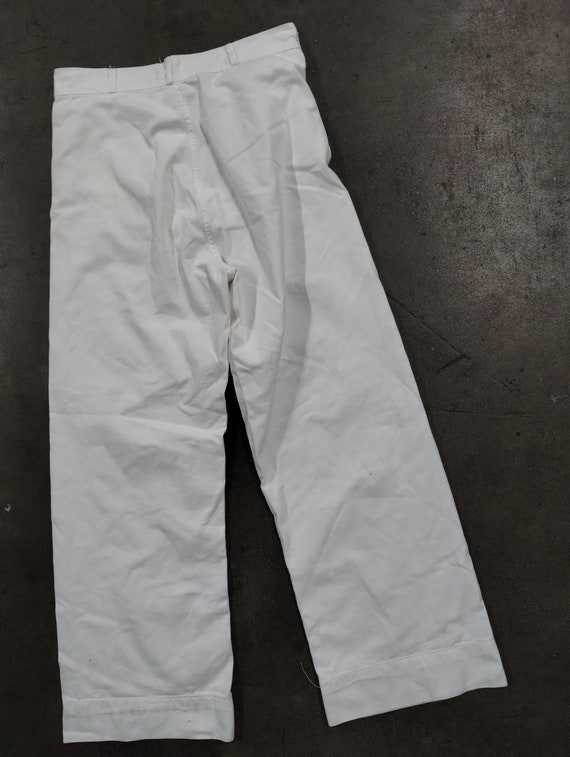 30 x 29 50s US Navy White Cotton Sailor's Pants B… - image 2