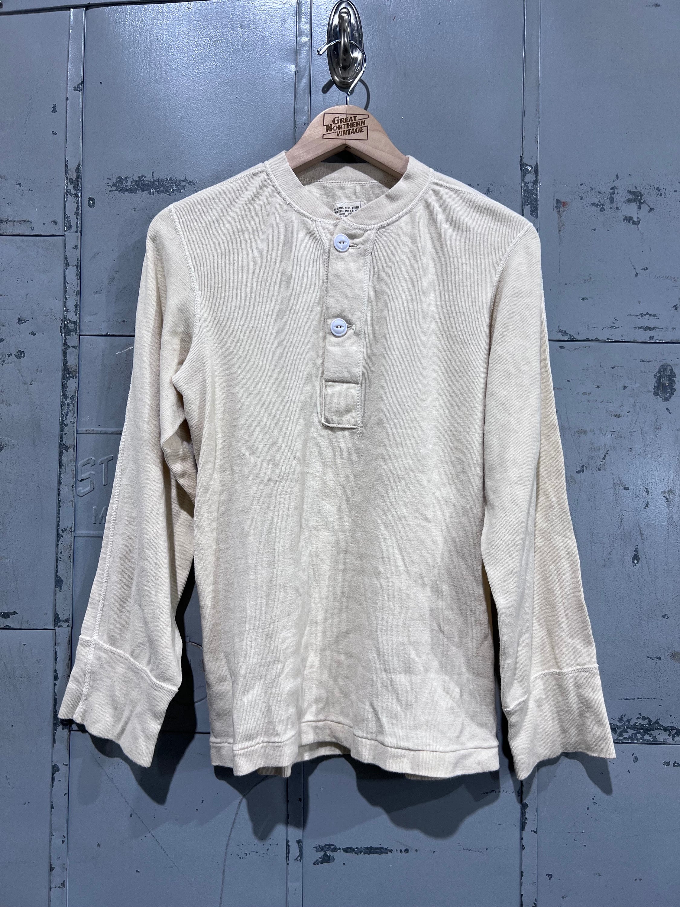 50s 実物 VINTAGE US ARMY HENLEY KNIT DEAD トップス