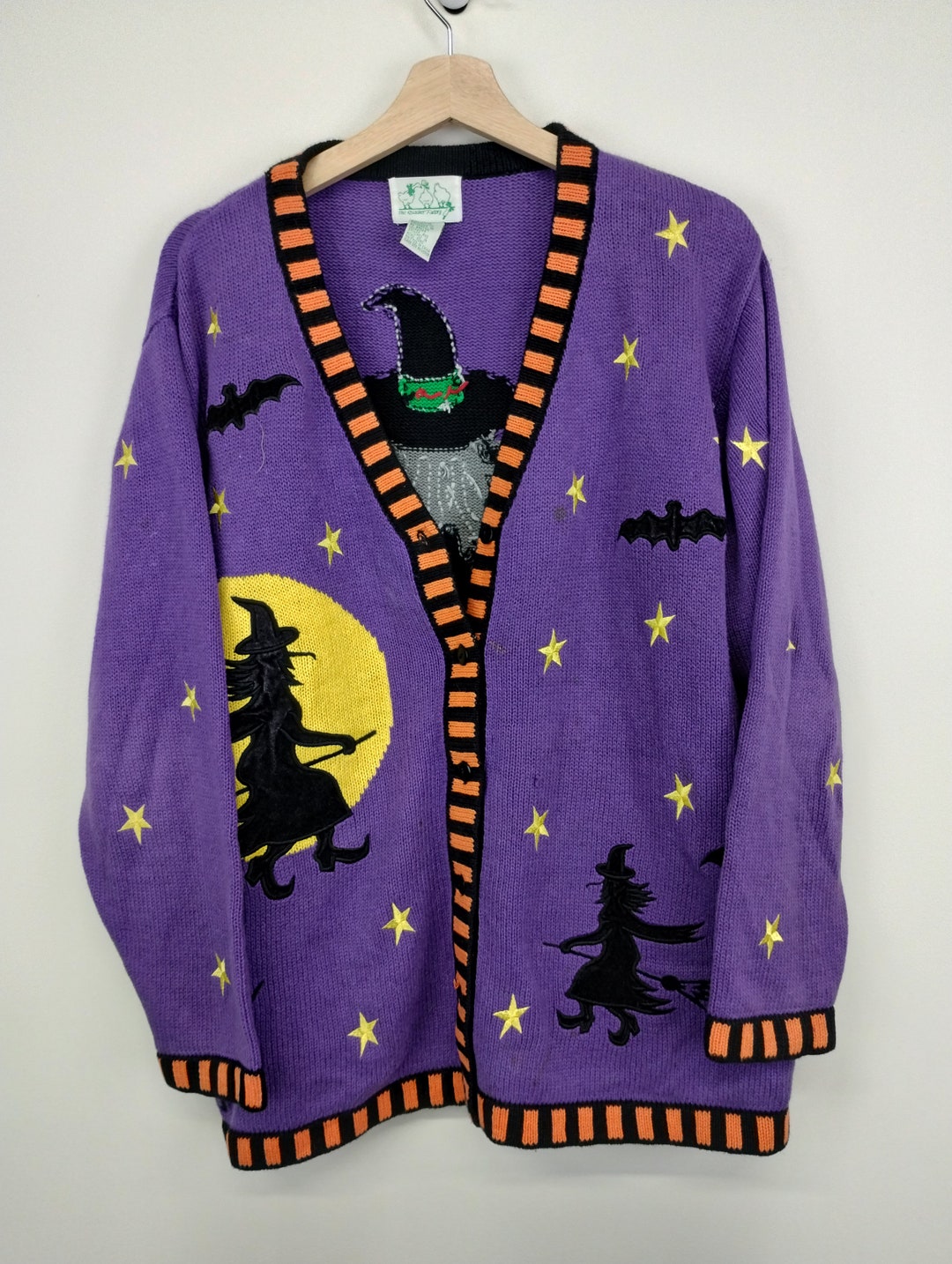 XL 90s Quacker Factory Witch Halloween Knit Cardigan Purple - Etsy