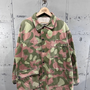 Finnische M55 Feld Wendejacke Distressed Cotton Camo Militär Distressed repariert True Vintage Large