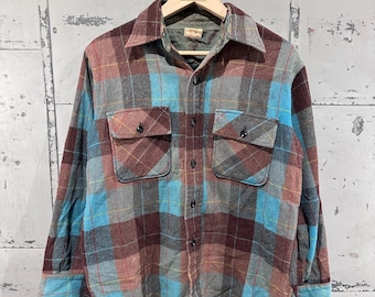 70s/80s Vintage Pendleton Wool Flannel Shirt With Elbow Patches - Etsy