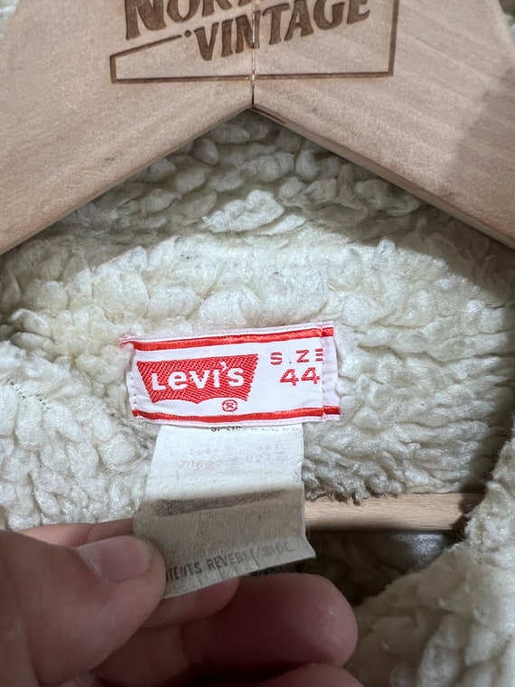 Levi’s trucker Sherpa jacket light wash distressed - image 3