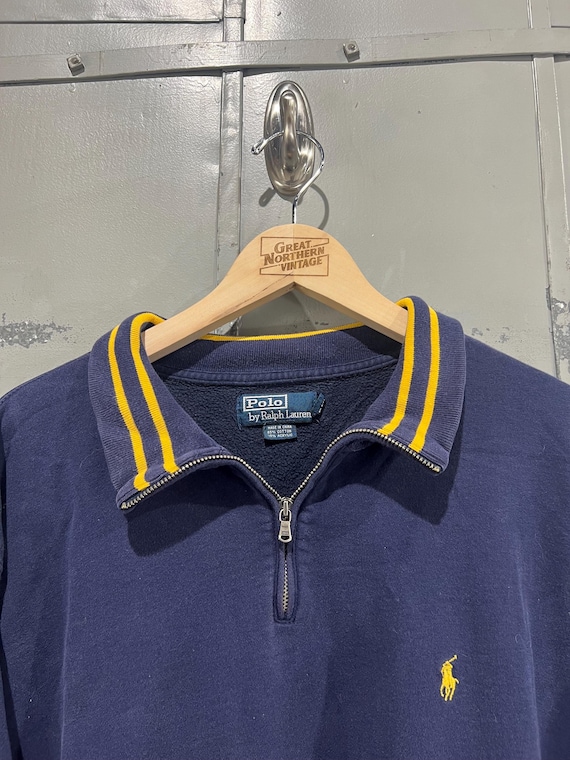 Vintage Polo Ralph Lauren Cotton 1/4 Zip Knit Pullover Sweater