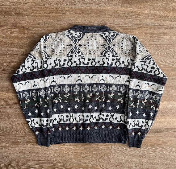 80's Design Crew Funky Cardigan Sweater Size Large Mr 80's Design Crew Funky Cardigan Sweater Size Large Mr