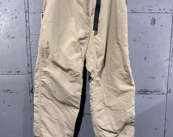 Vintage 90s Beige  EMS Belted pants nylon lightweight  hiking climbing Gorp Style Medium
