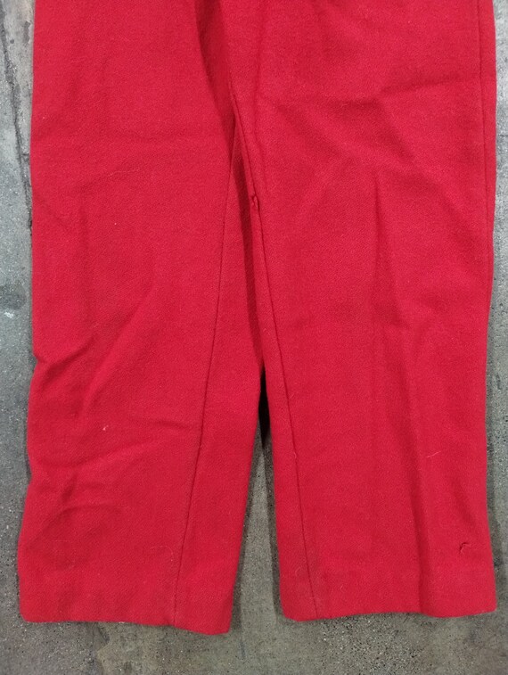 28x28 60s Vintage Hunting Pants Red Wool Pants Bu… - image 5
