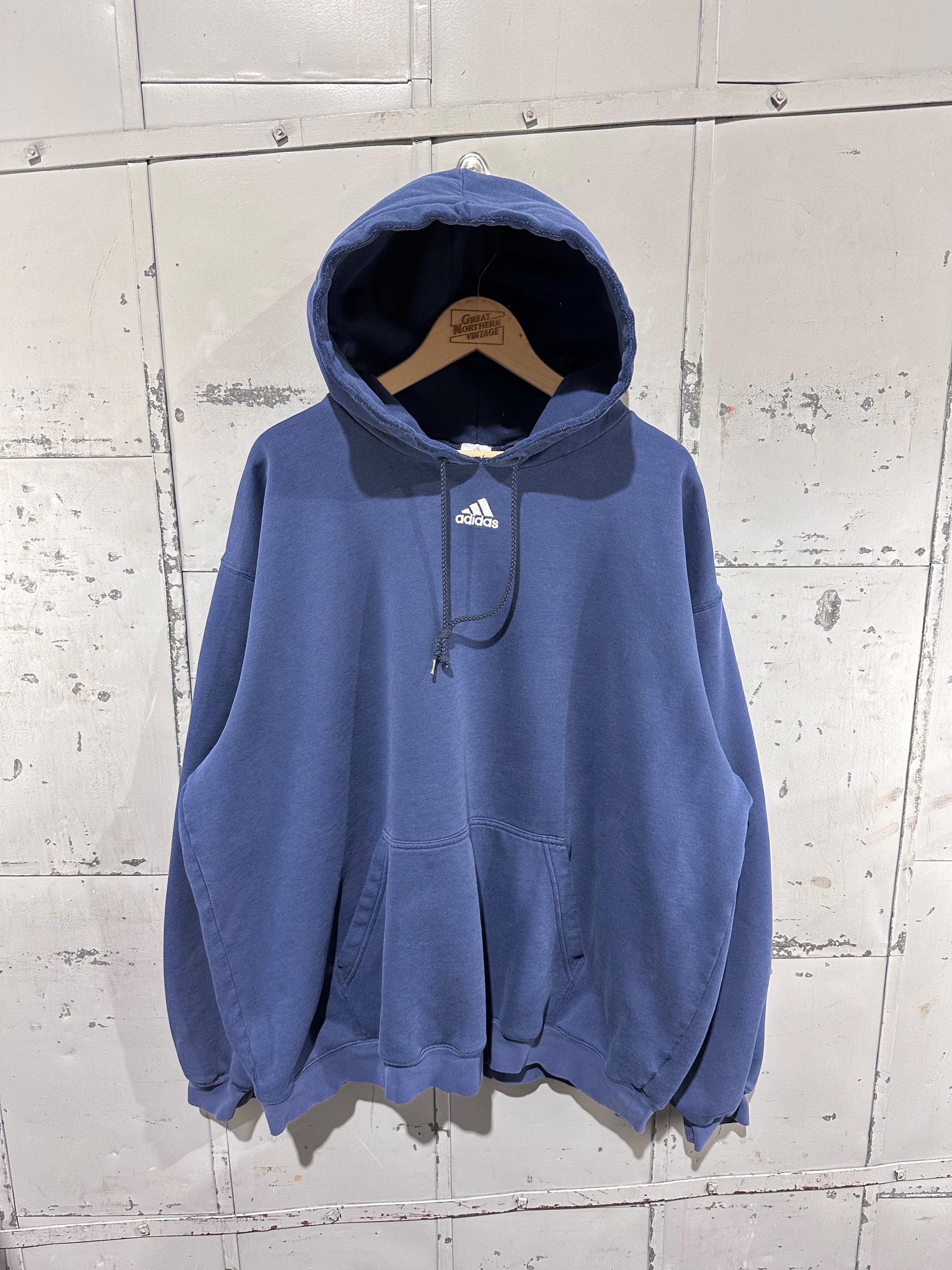 Y2K 2000s Adidas Streetwear Navy Cotton Center Logo Winter Cozy 