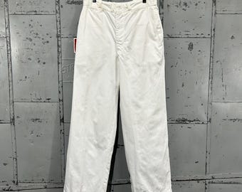 True Vintage 50s US Navy White Cotton Sailor's Bell Bottom Baggy