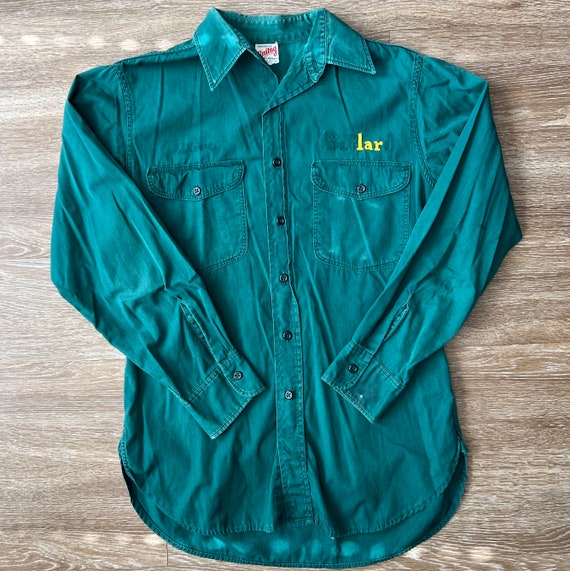 70’s Unitog Cotton Button Up With Chainstitching M