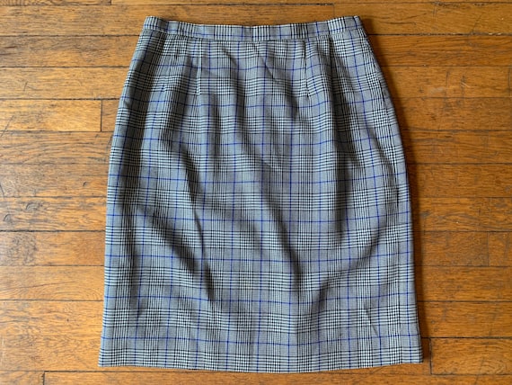 Pendleton 100% Wool Houndstooth Plaid Pencil Skirt - image 1