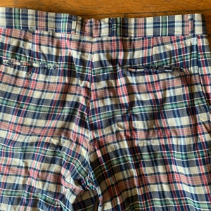 70s 38x31 Gingham Plaid Wide-Leg Flared Golf Pants image 4