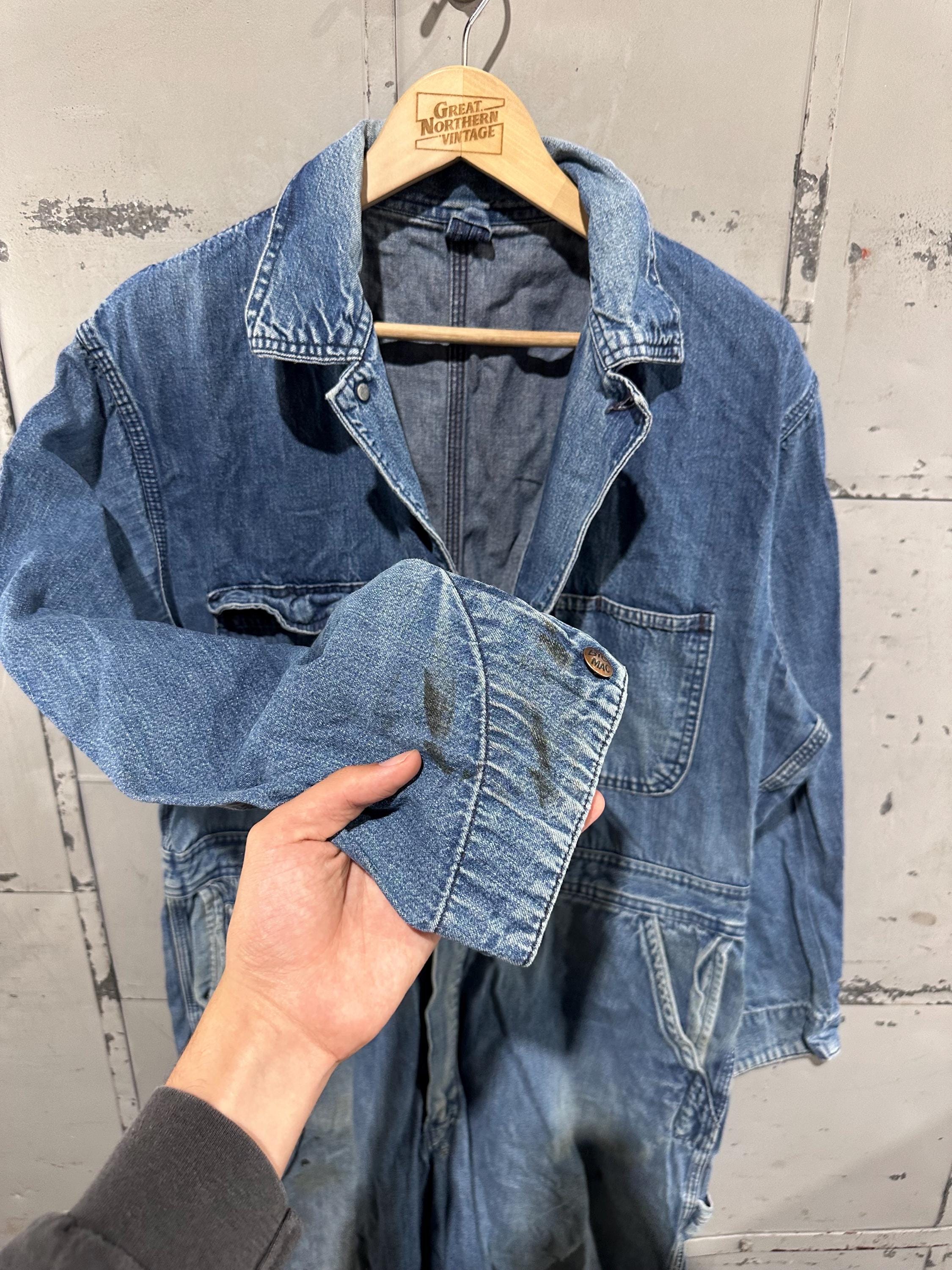 True Vintage 60s Distressed Thrashed Big Mac Work Wear Blue