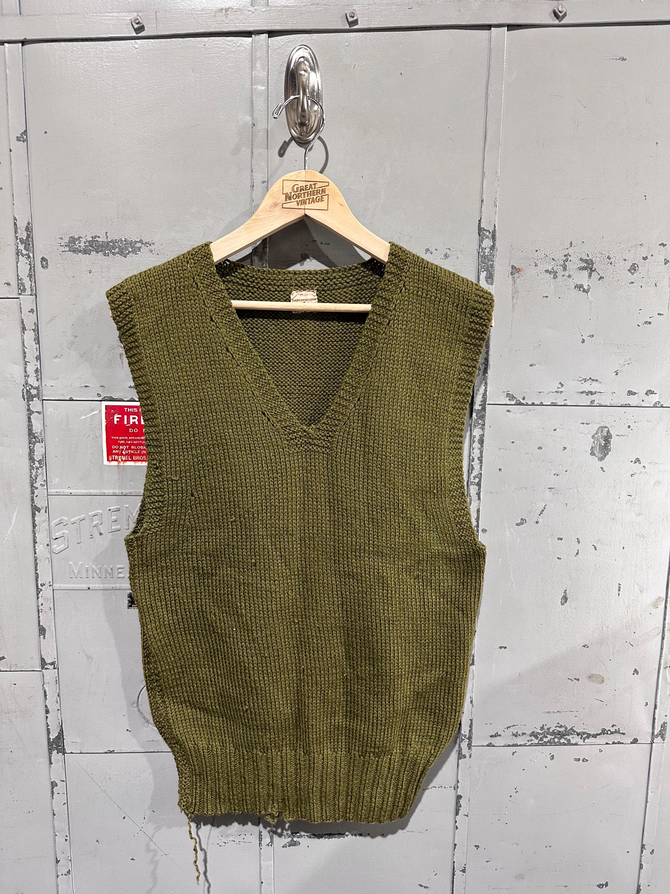 True Vintage 30s Wool Military American Red Cross Distressed