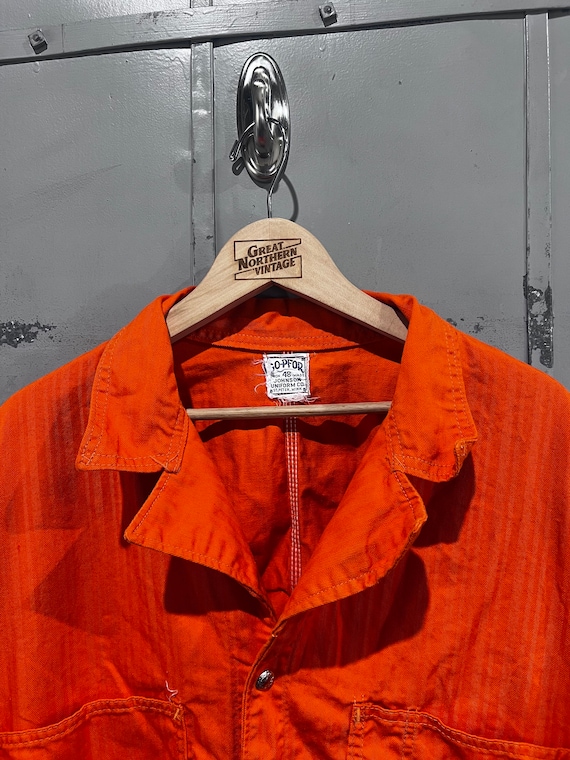 60s GO-PFR Union Made HBT Work Wear Coveralls Orange Jumpsuit