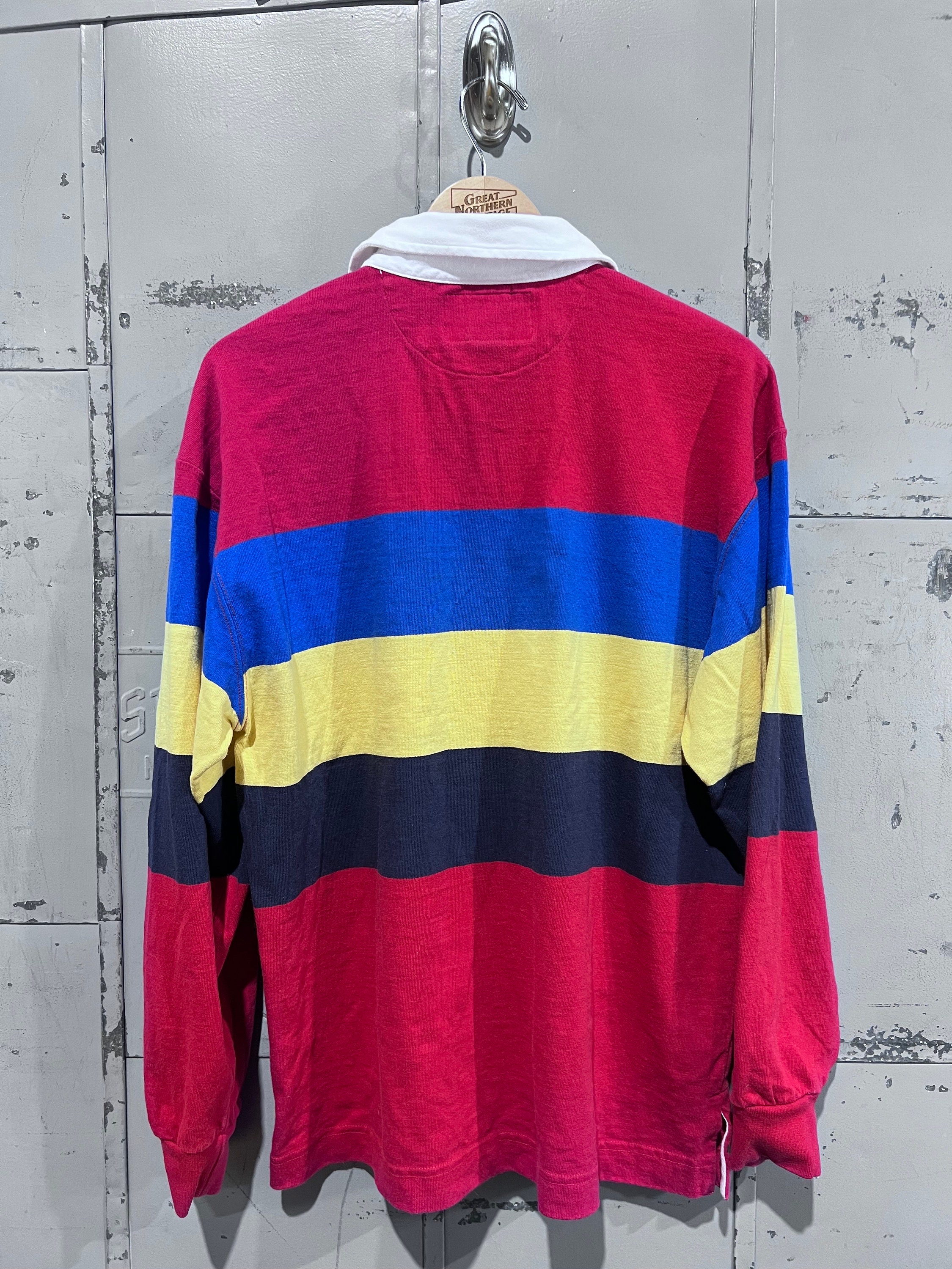 Vintage 90s Weekender Striped Pattern Rugby Style Sportswear
