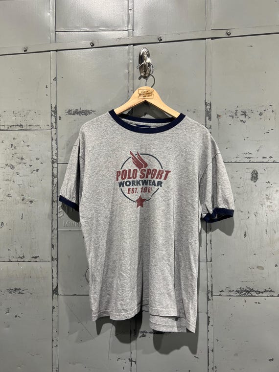 Size Medium Y2K Polo Sport Workwear Graphic Ringer T Shirt - Etsy