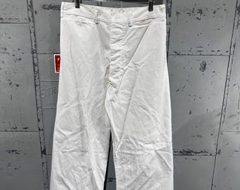 Genuine U.S. Navy White Cotton Sailor Pants/inspection Whites/29