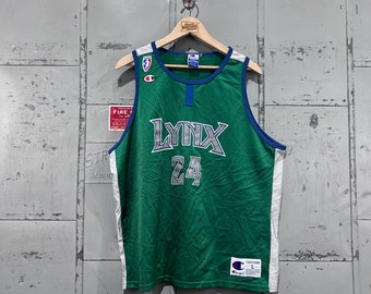 Taille grand vintage des années 90 Minnesota lynx n° 24 Folkl Champion Basketball Jersey pour femme large