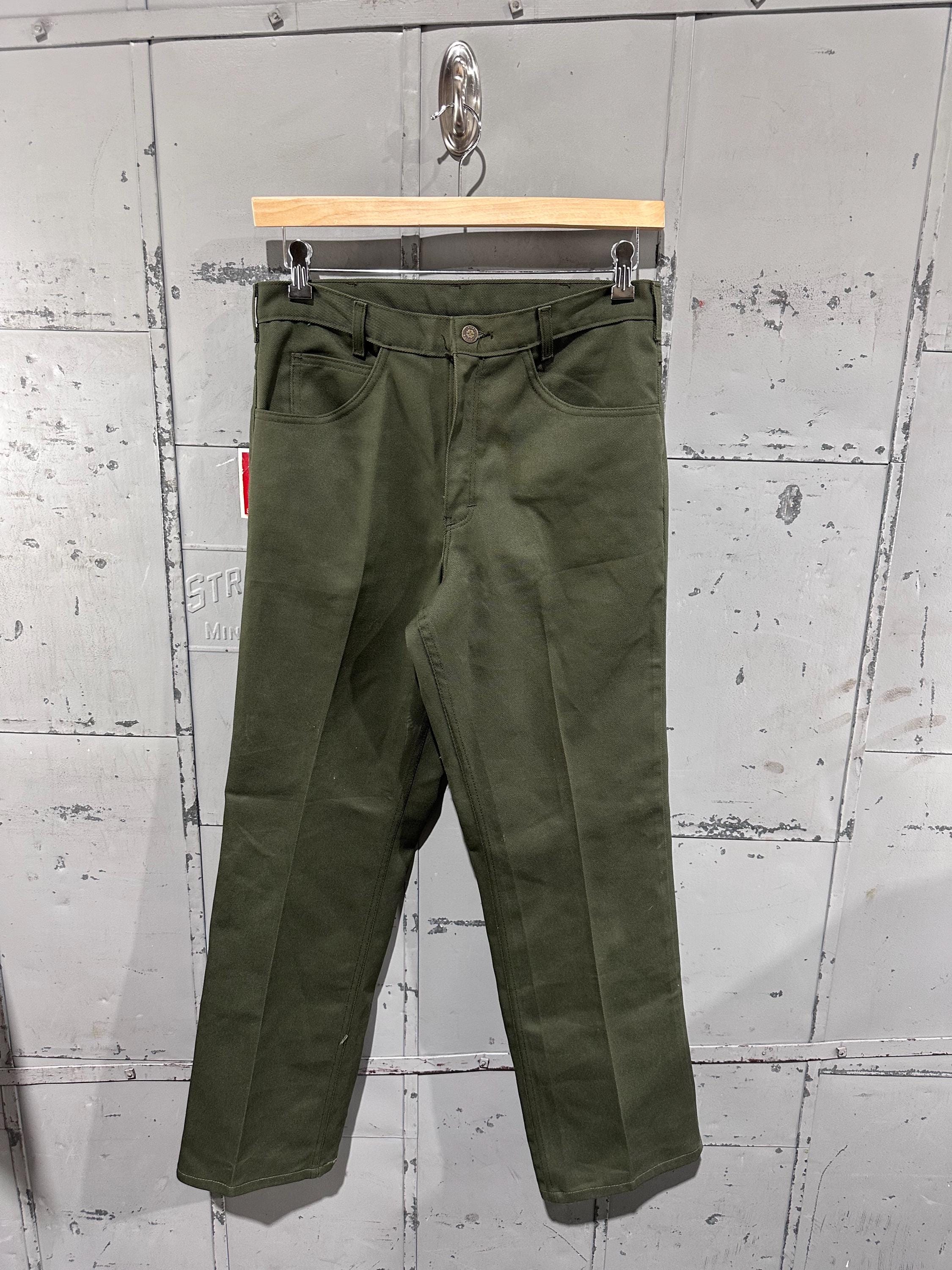Vintage 1970s Oshkosh Earth Tone Green Chino Work Pants Americana