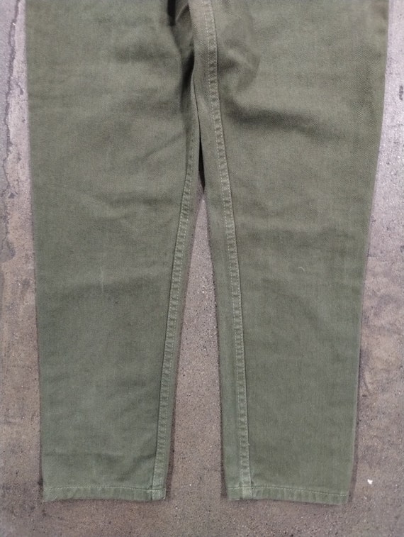 27x29.5 90s Guess Jeans Olive Green Wash Tapered … - image 8