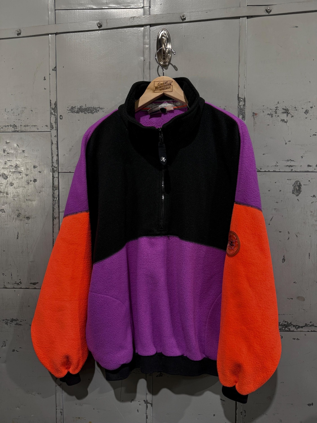 Vintage 80s OP Ocean Pacific Fleece Jacket Color Block Surf 80s