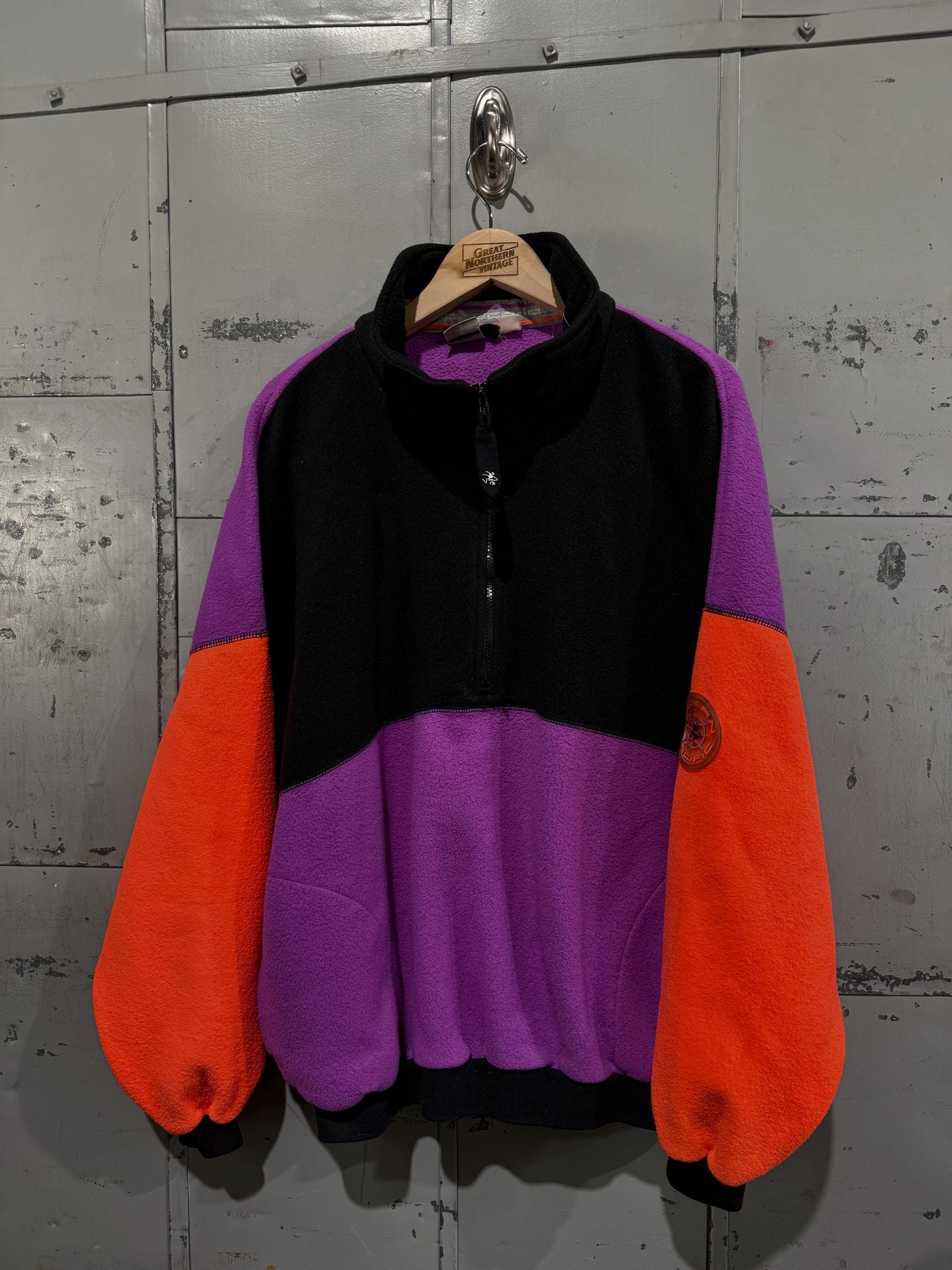 80's 90's vintage オーバーサイズ プリーツ ボマー ブルゾン Vintage 80s OP Ocean Pacific Fleece Jacket Color Block Surf 80s