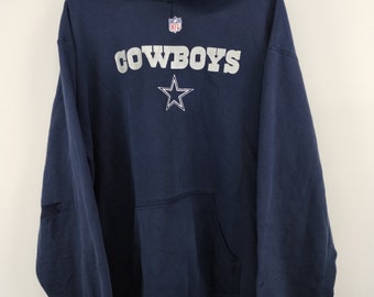 XL 90s NFL Cowboys Hoodie Sweatshirt Cotton Navy XLarge Football 1990s 1980s Gorp Trendy