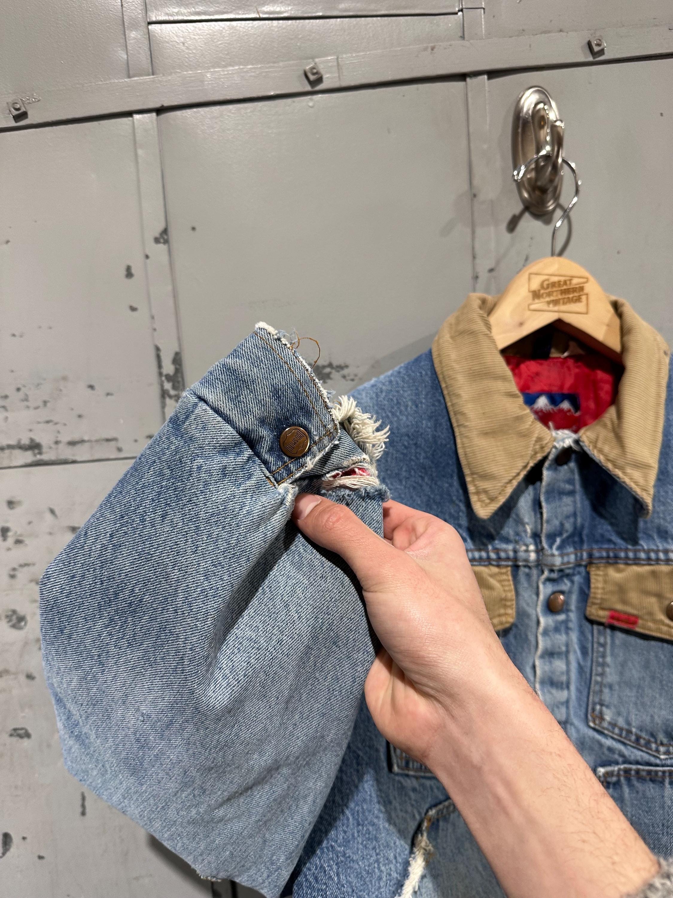True Vintage 70s Big Smith Distressed Cropped Quilted Lined