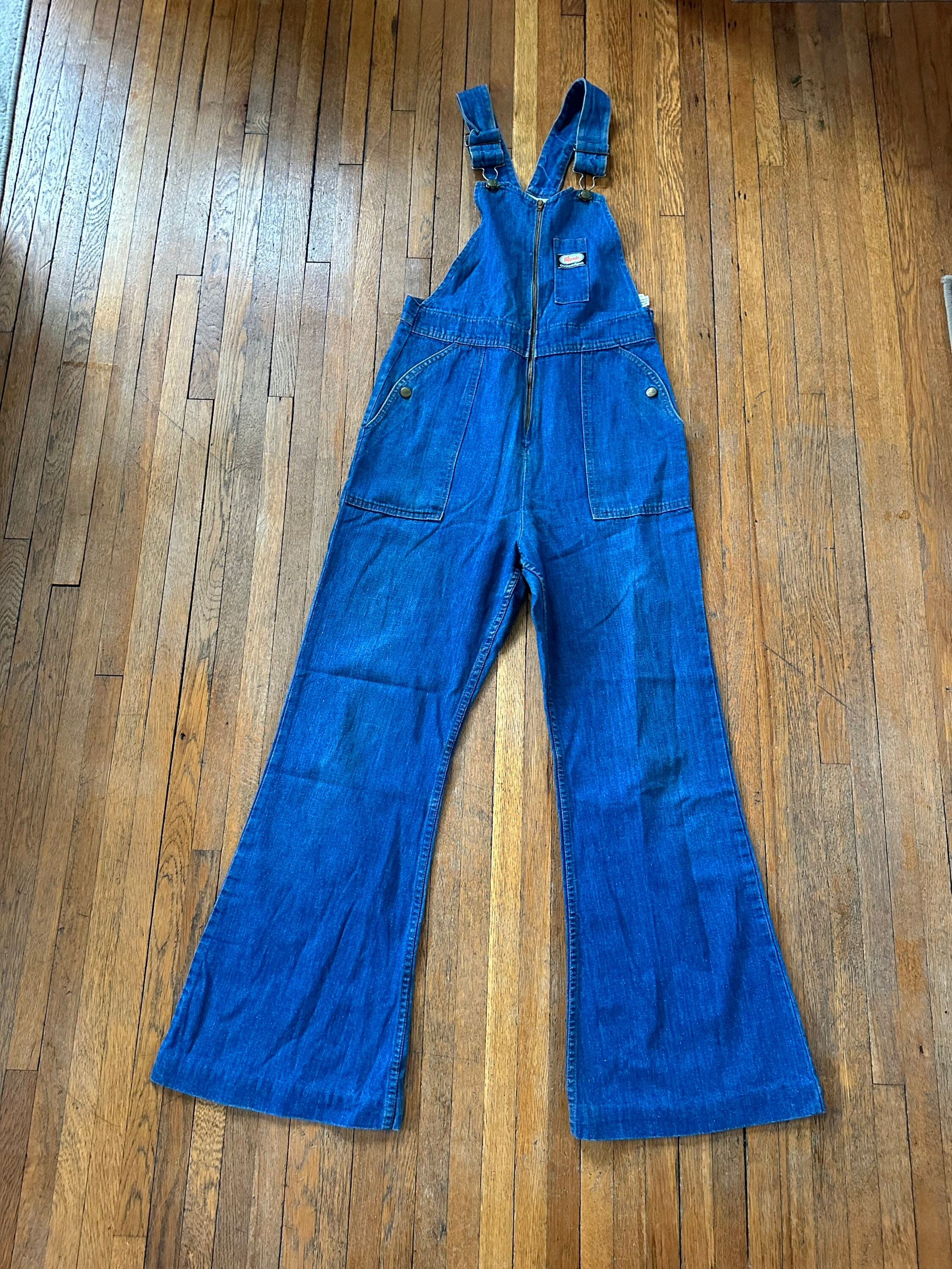 Women's Jeans Denim Jumpsuit/overall High Waisted Bell Bottoms Pants , vintage 70s,boho, Hippie. Made to Order. 