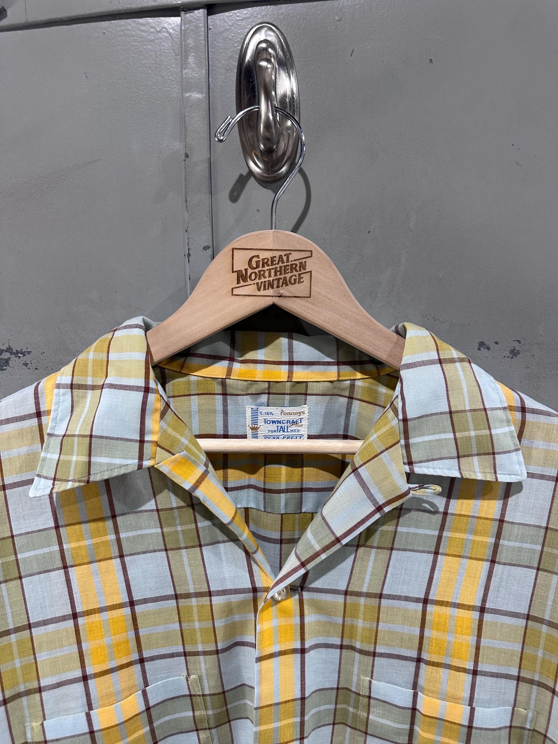 True Vintage 60's Towncraft Yellow Plaid Loop Collar Two Pocket